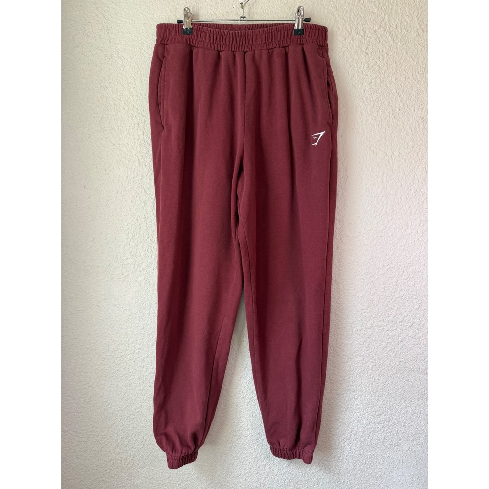Gymshark Sweats Joggers Burgundy Maroon Fleece Sweatpants Womens Medium